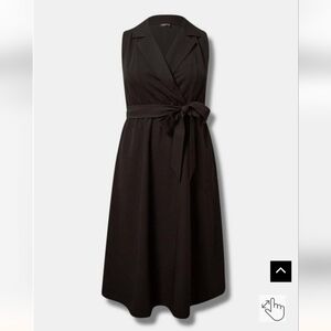 New Torrid black Midi Shirtdress with tie waist 0x, 12